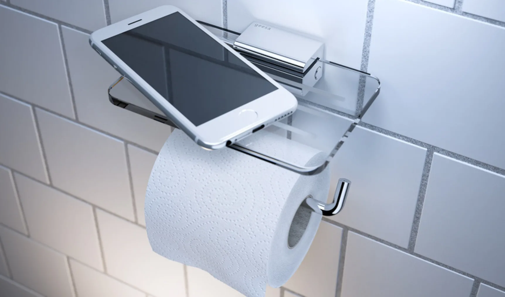 AIM toilet roll holder shelf 918424 02 with phone