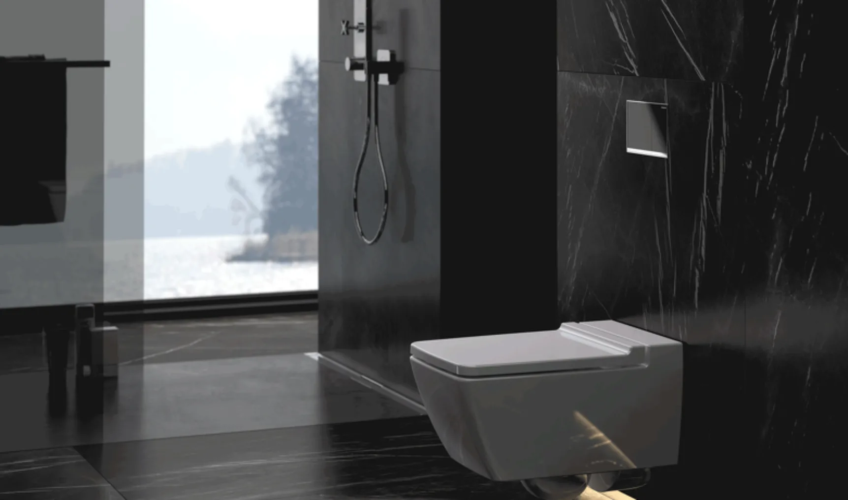 Bathroom Sigma60 actuator plate Black uitsnede2