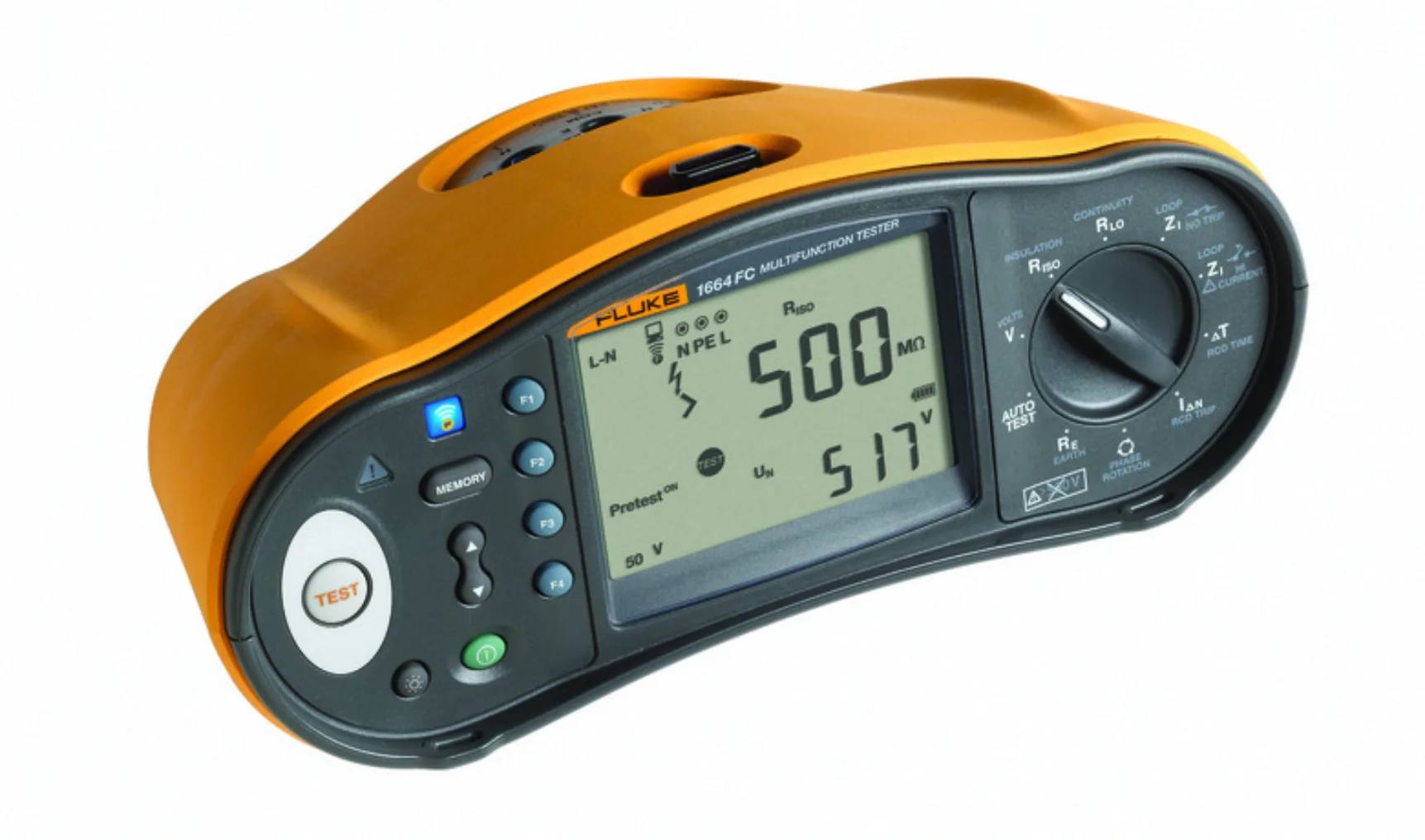 Fluke 1664 FC Multifunction Installation Tester 3 4 view 300dpi 100x62mm L NR 21543