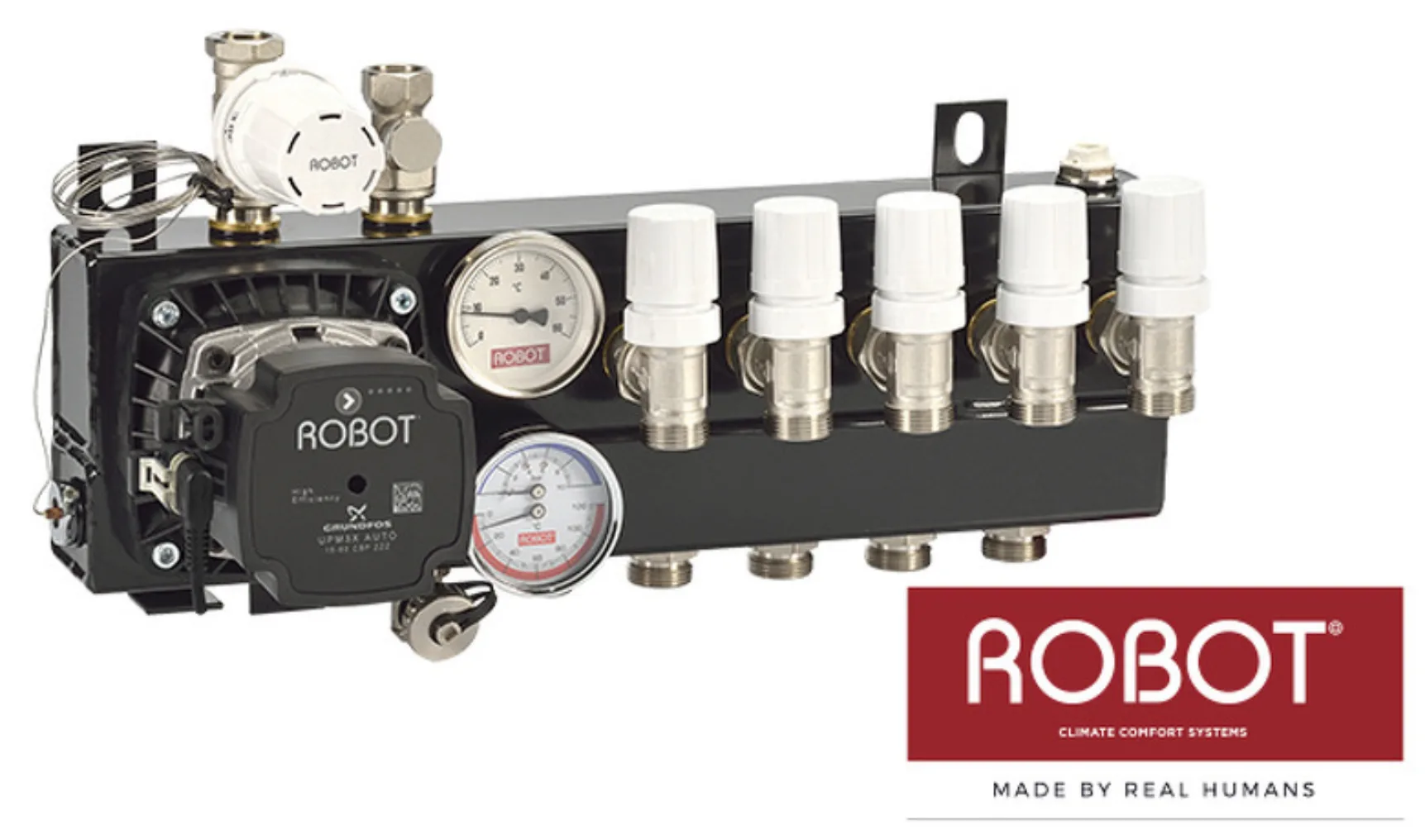 Robot verdeler met UPM3 en manometer 1