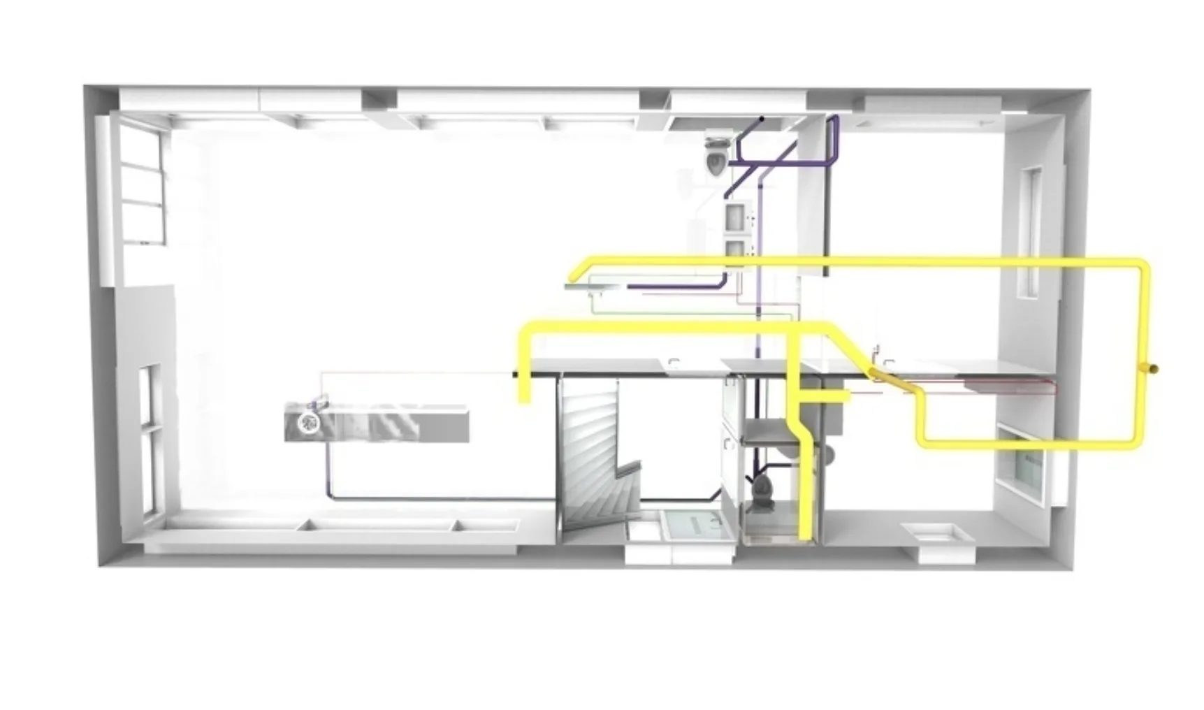 Schlepers Installatietechniek DDS CAD bovenaanzicht
